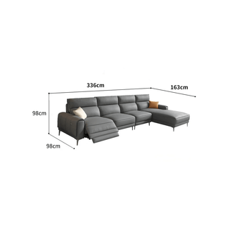 Italian Leather Sectional Sofa Set with Recliner-Sofa Set