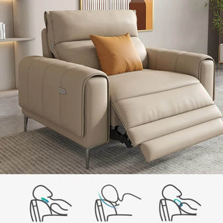 Italian Leather Sectional Sofa Set with Recliner-Sofa Set