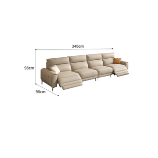 Italian Leather Sectional Sofa Set with Recliner-Sofa Set