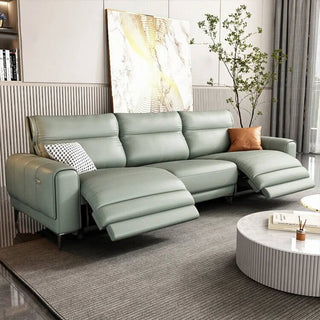 Italian Leather Sectional Sofa Set with Recliner-Sofa Set