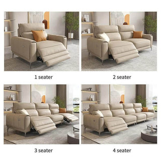 Italian Leather Sectional Sofa Set with Recliner-Sofa Set