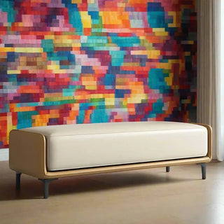 Italian Luxury Leather Shoe Changing Bench – Modern Upholstered-Benches