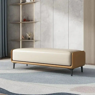 Italian Luxury Leather Shoe Changing Bench – Modern Upholstered-Benches