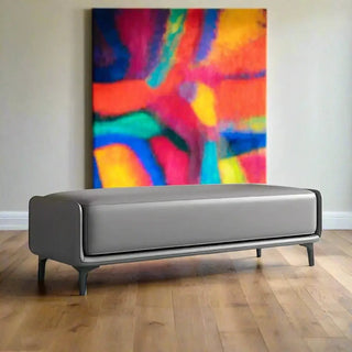 Italian Luxury Leather Shoe Changing Bench – Modern Upholstered-Benches