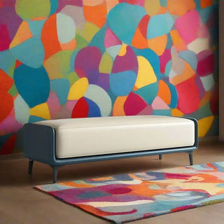 Italian Luxury Leather Shoe Changing Bench – Modern Upholstered-Benches