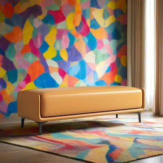 Italian Luxury Leather Shoe Changing Bench – Modern Upholstered-Benches