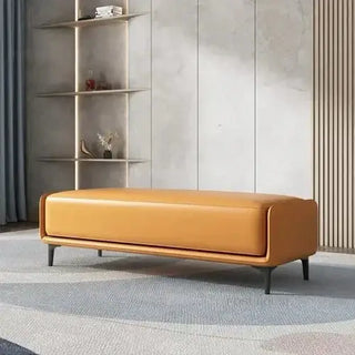 Italian Luxury Leather Shoe Changing Bench – Modern Upholstered-Benches
