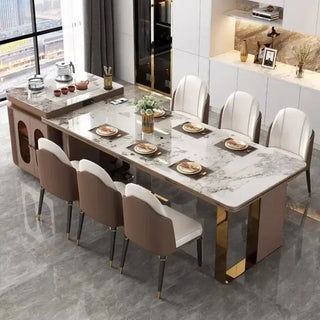 Italian Luxury Rock Slab Island Dining Table – Elegance & Craftsmanship-Dining Tables