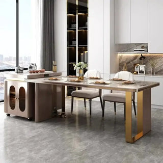 Italian Luxury Rock Slab Island Dining Table – Elegance & Craftsmanship-Dining Tables