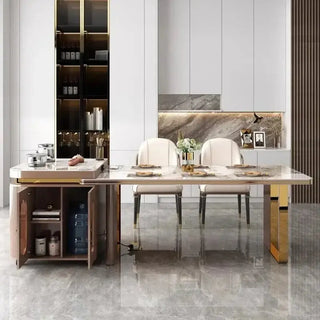 Italian Luxury Rock Slab Island Dining Table – Elegance & Craftsmanship-Dining Tables