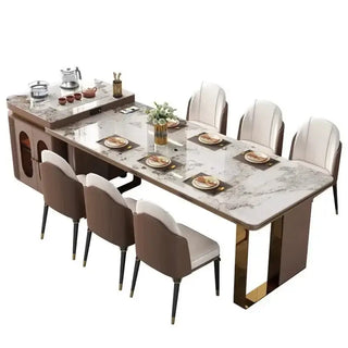 Italian Luxury Rock Slab Island Dining Table – Elegance & Craftsmanship-Dining Tables