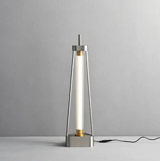 Italian Minimalist Floor Lamp – Glass Shade with Stainless Steel Base