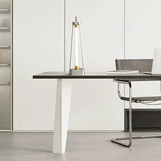 Italian Minimalist Floor Lamp – Glass Shade with Stainless Steel Base