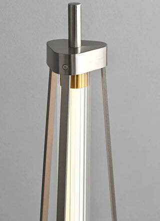Italian Minimalist Floor Lamp – Glass Shade with Stainless Steel Base