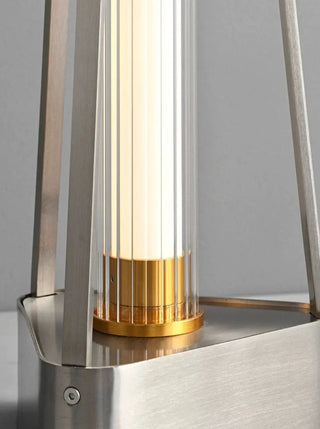 Italian Minimalist Floor Lamp – Glass Shade with Stainless Steel Base