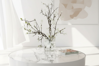 Italian Minimalist Round White Marble Coffee Table | 100cm & 120cm