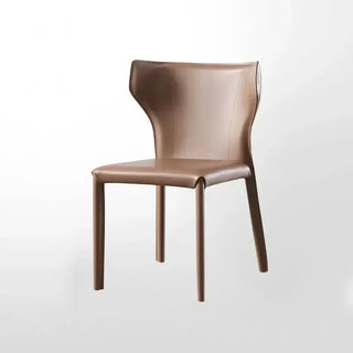 Italian Minimalist Saddle Leather Dining Chair-Dining Chairs
