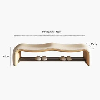 Italian Minimalist Shoe Changing Bench – Leather Upholstery-Benches