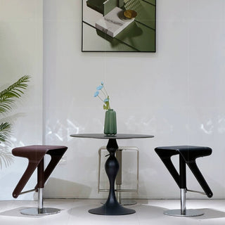 GraffitiWallArt-Italian Saddle Leather Bar Chair – Luxury Counter Stool with Solid Wood Frame