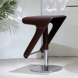 GraffitiWallArt-Italian Saddle Leather Bar Chair – Luxury Counter Stool with Solid Wood Frame