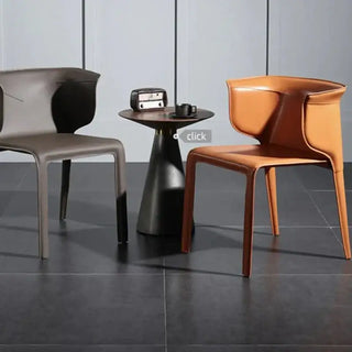 Italian Saddle Leather Luxury Dining Chair-Dining Chairs