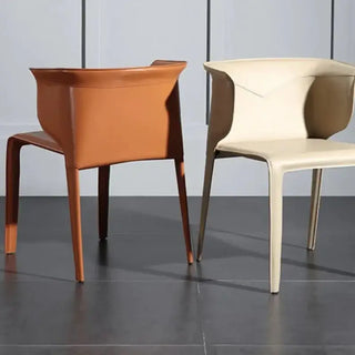 Italian Saddle Leather Luxury Dining Chair-Dining Chairs