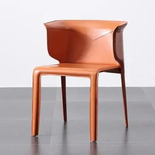 Italian Saddle Leather Luxury Dining Chair-Dining Chairs