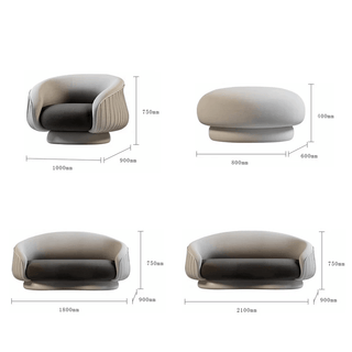 Italian Solid Wood Sectional Sofa Set for Living Room-Sofa Set