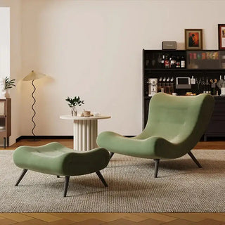 Italian Style Velvet Wood Legs Sofa Chair-Sofa Chairs