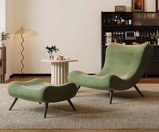 Italian Style Velvet Wood Legs Sofa Chair-Sofa Chairs