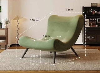 Italian Style Velvet Wood Legs Sofa Chair-Sofa Chairs