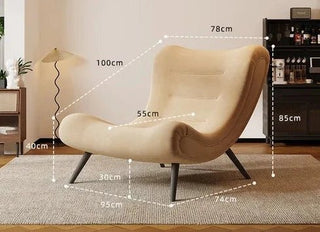 Italian Style Velvet Wood Legs Sofa Chair-Sofa Chairs