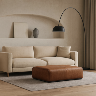 GraffitiWallArt-Jade Nappa Leather Foot Stool Ottoman – Modern Minimalist Design