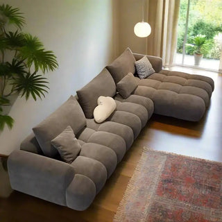 Juego Stretch Puffs Sectional Sofa Set-Sofa Set