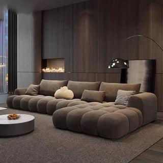 Juego Stretch Puffs Sectional Sofa Set-Sofa Set