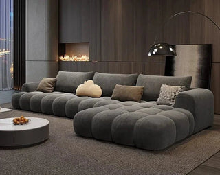 Juego Stretch Puffs Sectional Sofa Set-Sofa Set