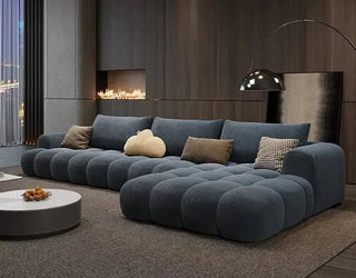 Juego Stretch Puffs Sectional Sofa Set-Sofa Set