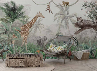 Jungle Theme Safari Animals Wallpaper