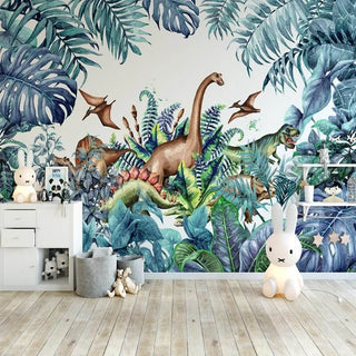 Jurassic Park Adventure Nursery Wallpaper-Kids Room Wallpaper