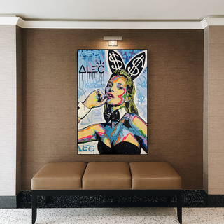 Kate Moss Bunny Canvas Painting - Pop Art by Alec Monopoly-Kate Moss Art