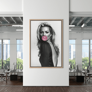 Kate Moss Fashion Model Chewing Gum Canvas Wall Art-Kate Moss Art