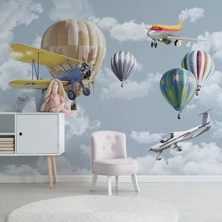 Kids Air Balloon Wallpaper - Create an Enchanting Space-Kids Room Wallpaper