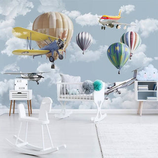 Kids Air Balloon Wallpaper - Create an Enchanting Space-Kids Room Wallpaper