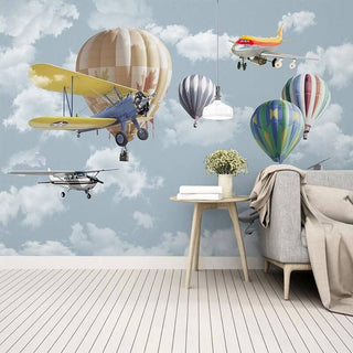 Kids Air Balloon Wallpaper - Create an Enchanting Space-Kids Room Wallpaper