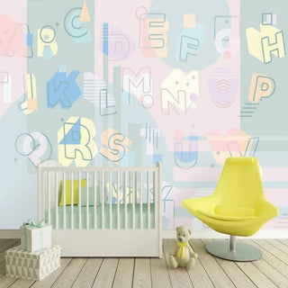 Kids Learning ABCD Nursery Wallpaper - Enhance Learning-Kids Room Wallpaper