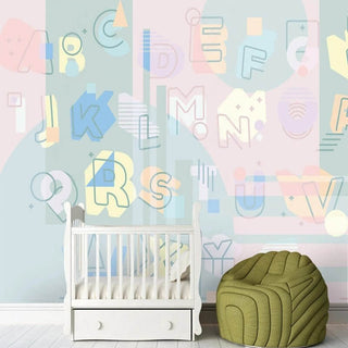 Kids Learning ABCD Nursery Wallpaper - Enhance Learning-Kids Room Wallpaper