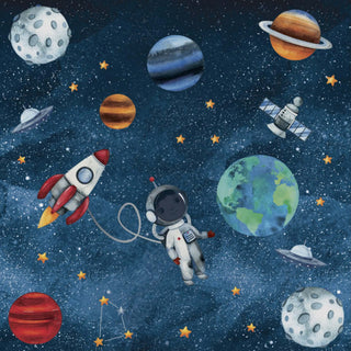 Kids Room Wallpaper Mural: Explore Space with Astronaut