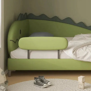 Kids Room Dino Bed with Storage – Solid Wood Frame PVC Finish-Kids Furniture