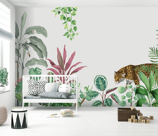 Kids Room Jungle Scene Wallpaper Murals-Kids Room Wallpaper
