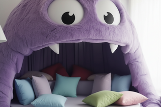 Monster-Kingsize-Polsterbett für Kinder – rund, 2 m Durchmesser